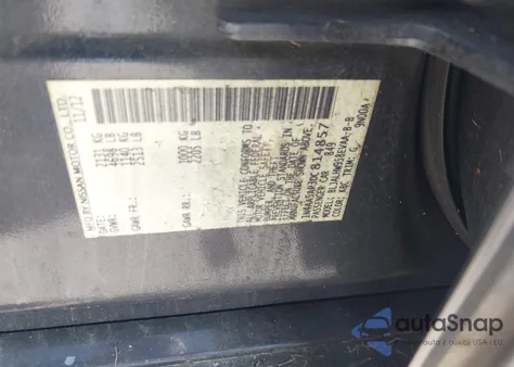 2013 Nissan Maxima 3.5 Sv z USA, uszkodzony, nr VIN 1N4AA5AP3DC814857